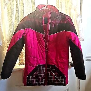 Girls winter coat, Fall Creek. Pink and brown, size 10/12